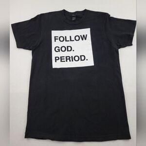 Tultex Men's Black T- Shirt Top with Graphic Size M